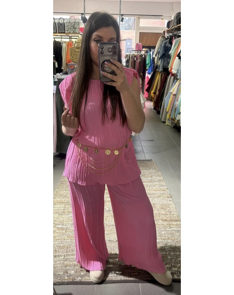 ensemble plissé pink