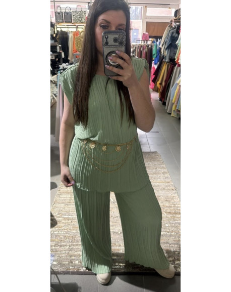 ensemble plissé green