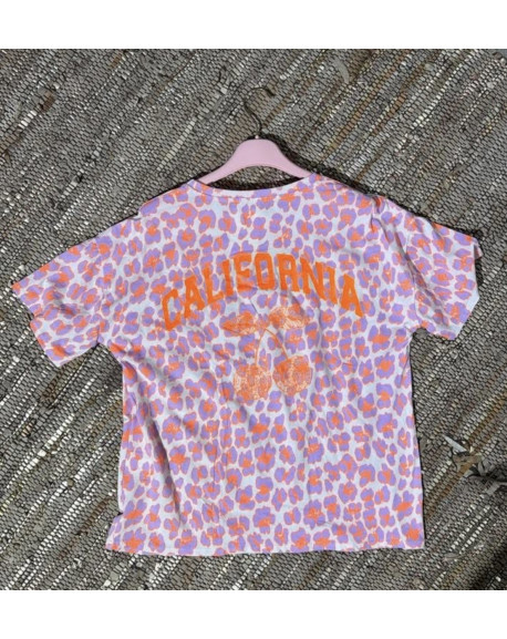 t-shirt leo california lilas